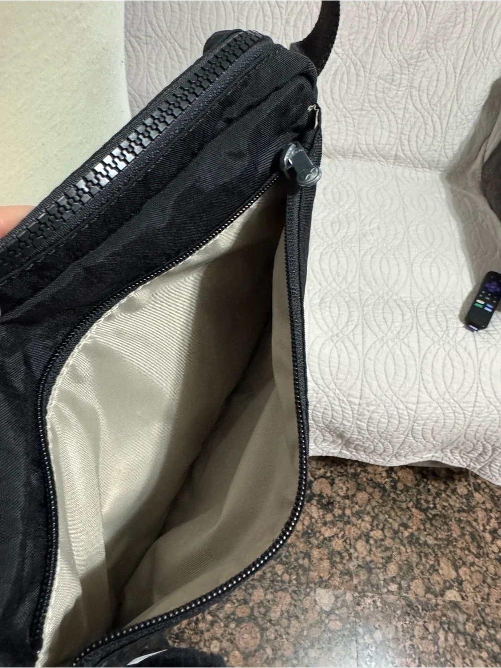 Kipling Black Nylon Compact Crossbody Messenger Bag